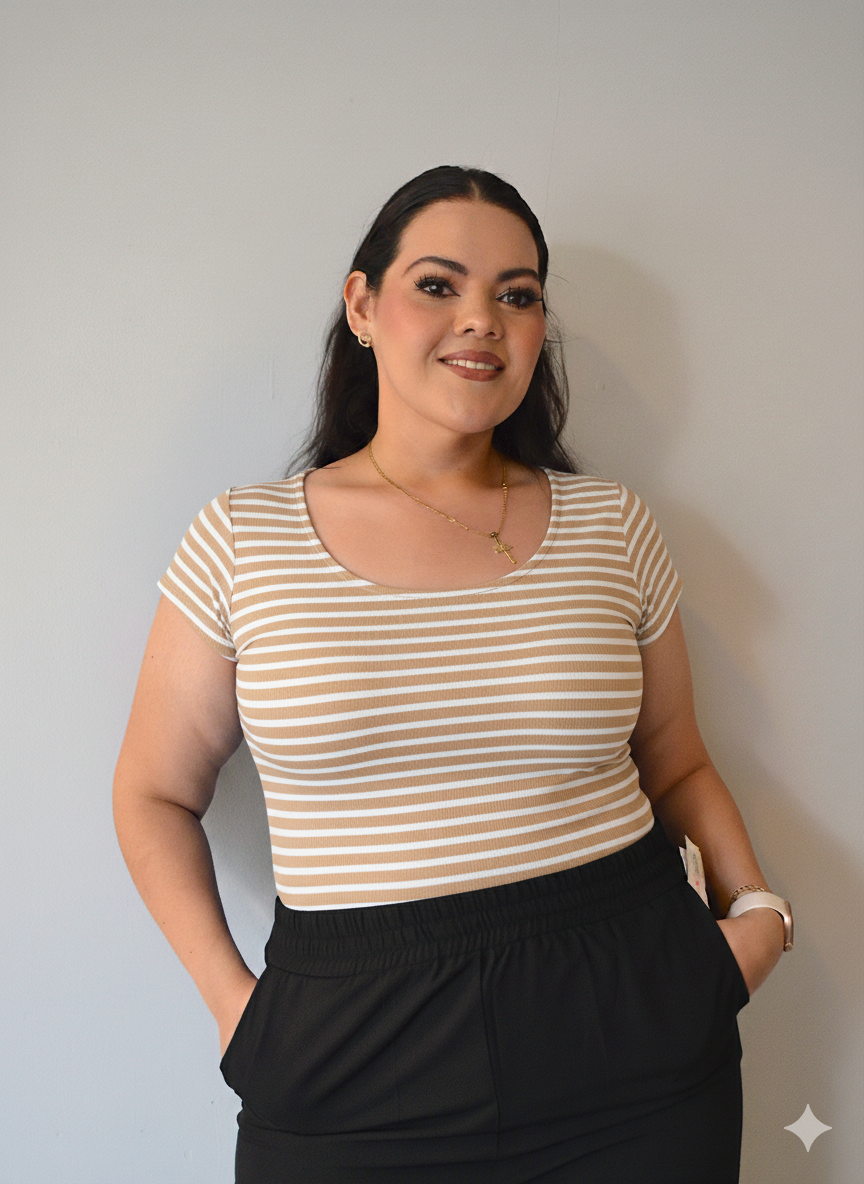 Blusa manga corta Lineas