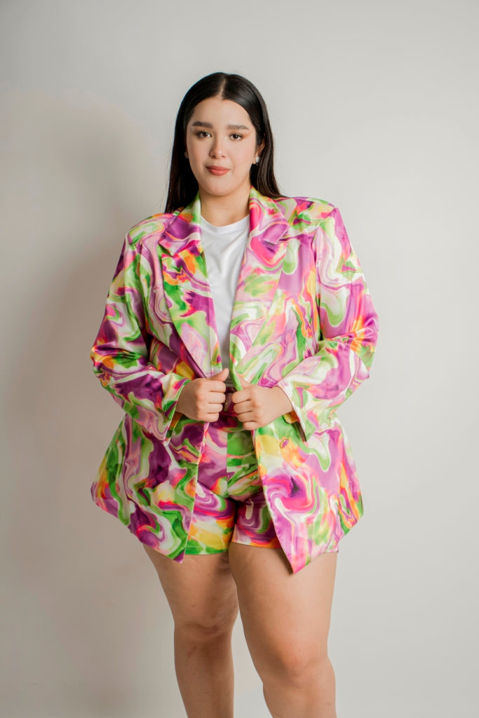 blazer estampado