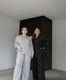Set De Blusa Manga Larga  y Pantalón Con Piedras