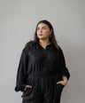 Set de blusa camisera y pantalón flare