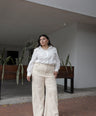 Pantalón Corte Wide con Perlas
