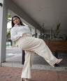 Pantalón Corte Wide con Perlas