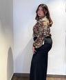 Blusa Satinada Animal Print con brillo