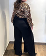 Blusa Satinada Animal Print con brillo