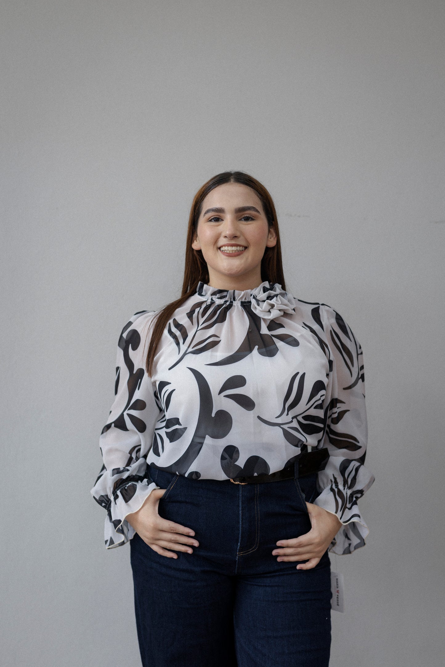 Blusa De Shifon Manga Larga