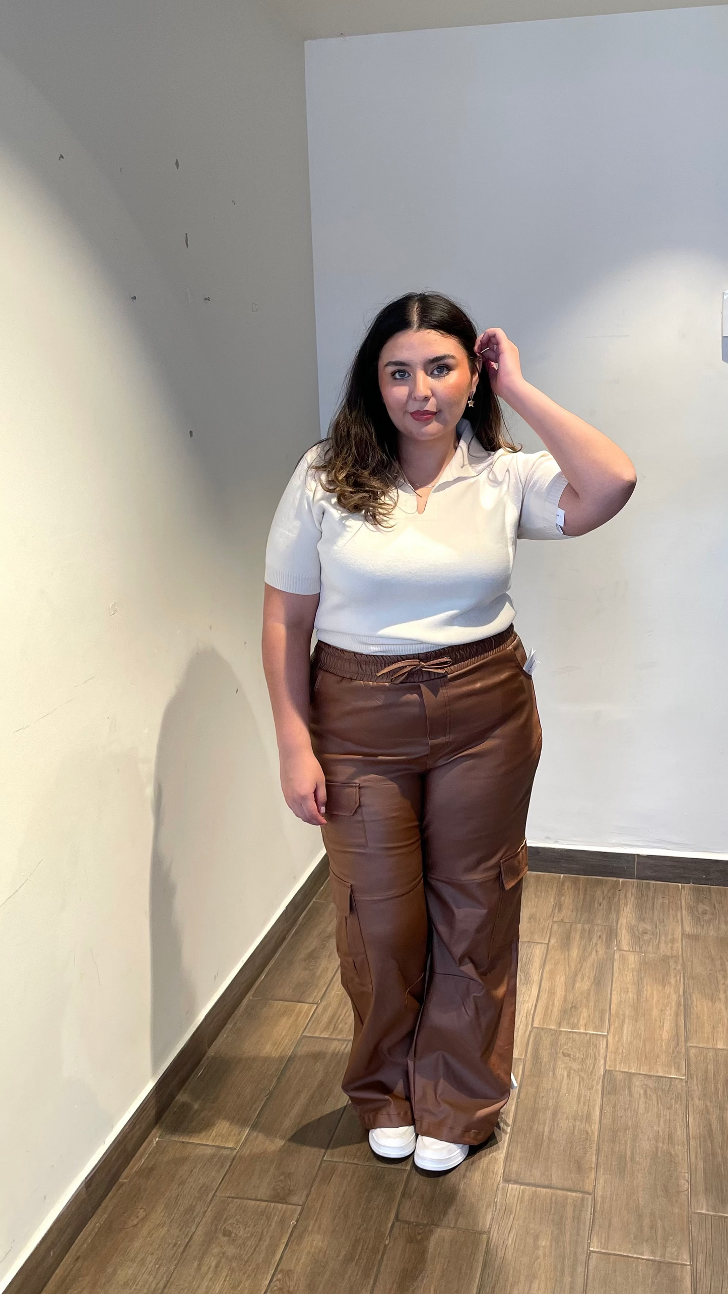 Pantalón Cargo De Piel