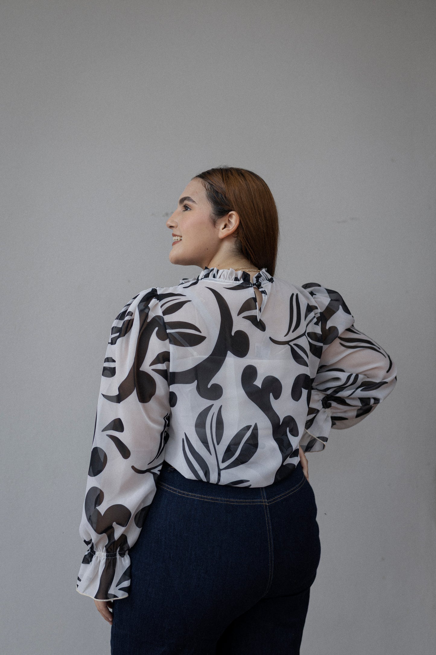 Blusa De Shifon Manga Larga