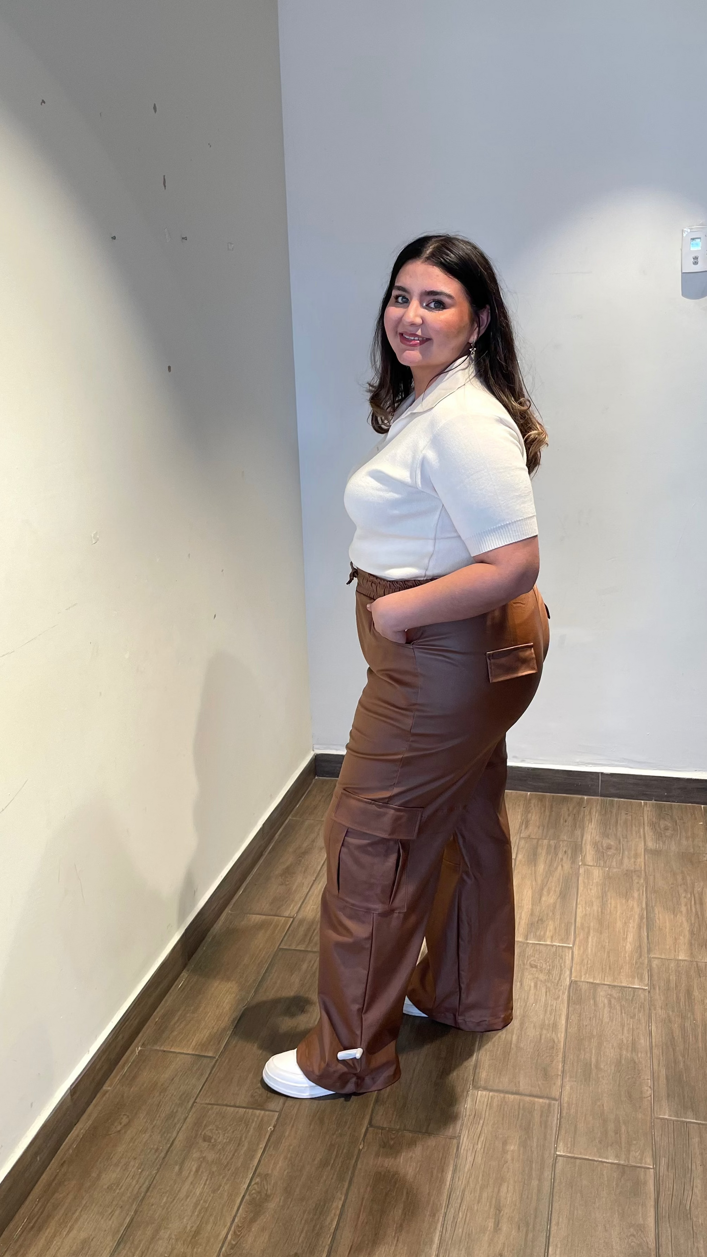 Pantalón Cargo De Piel