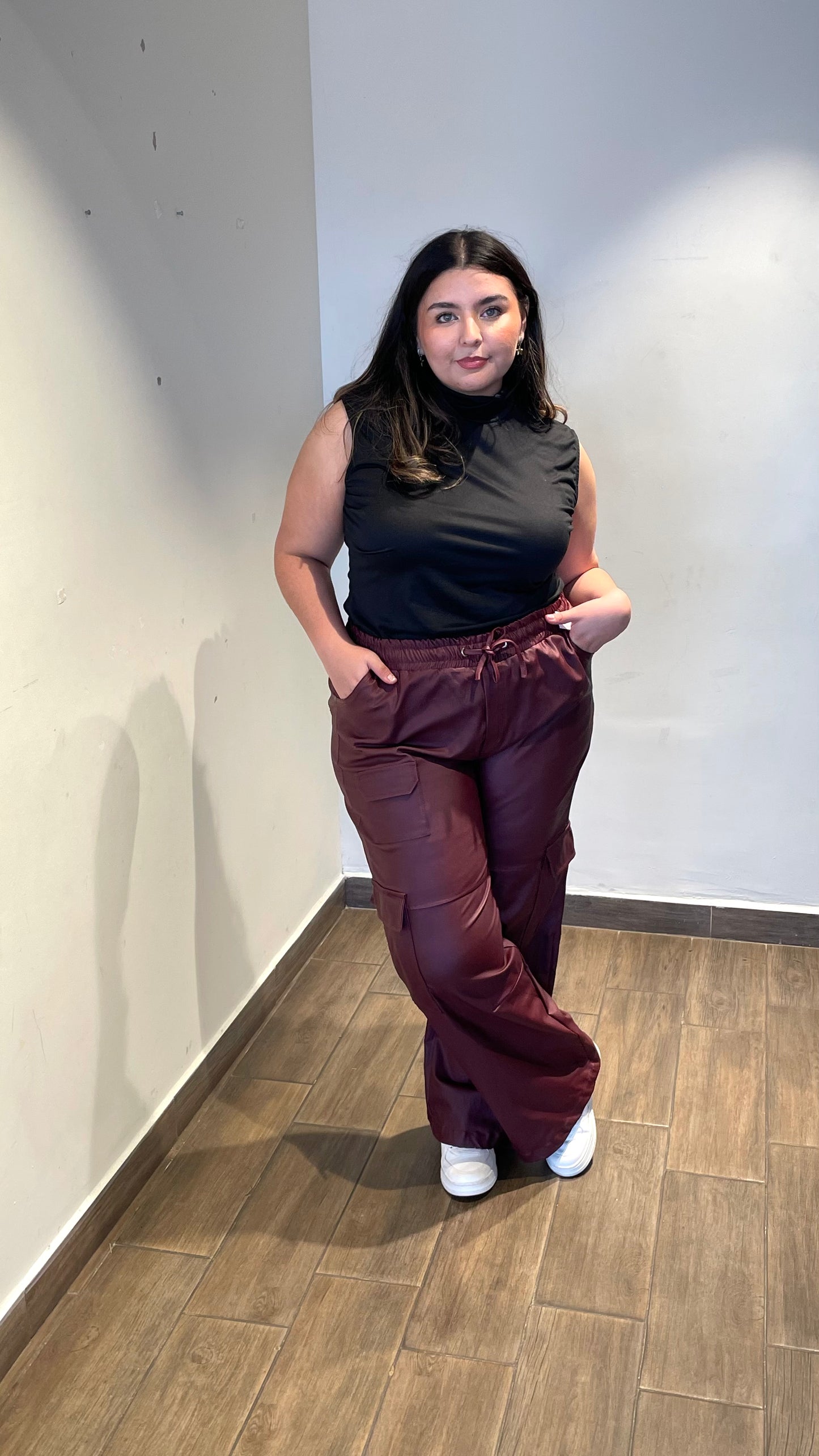 Pantalón Cargo De Piel