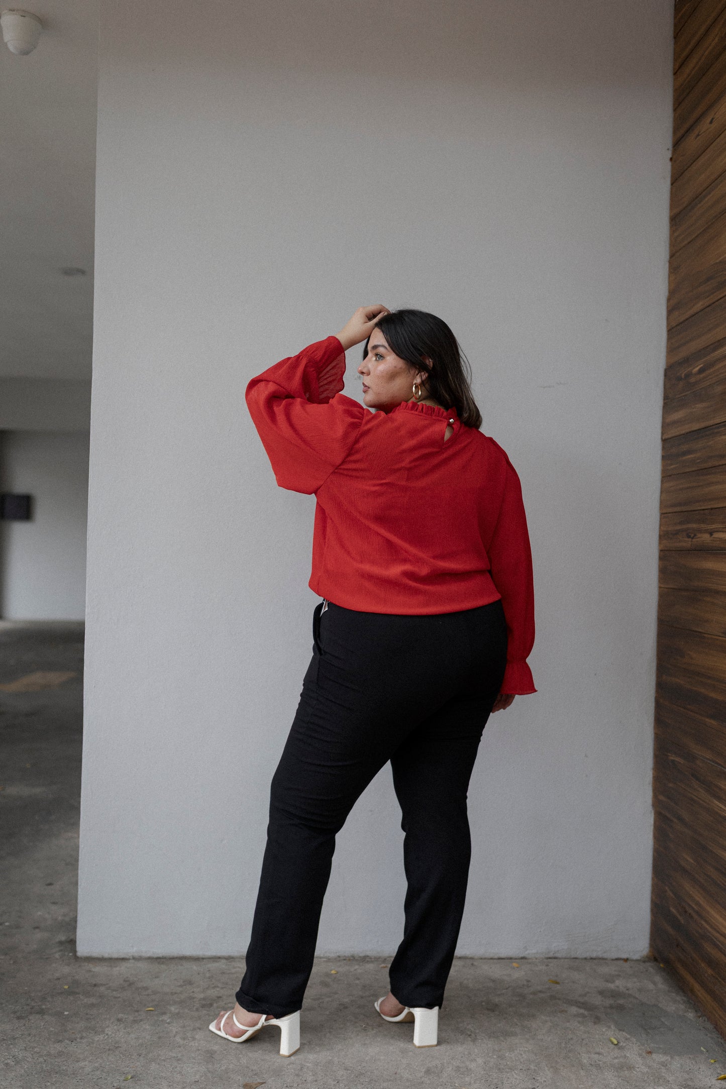 Blusa De Shifon Manga Larga