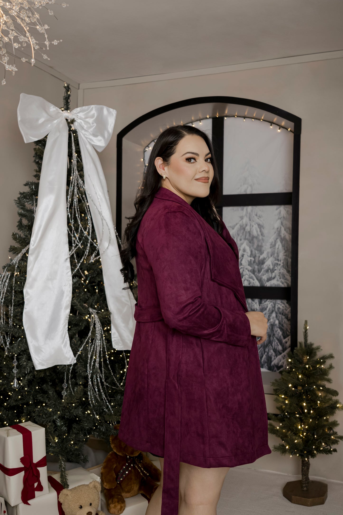 Abrigo gabardina con lazo