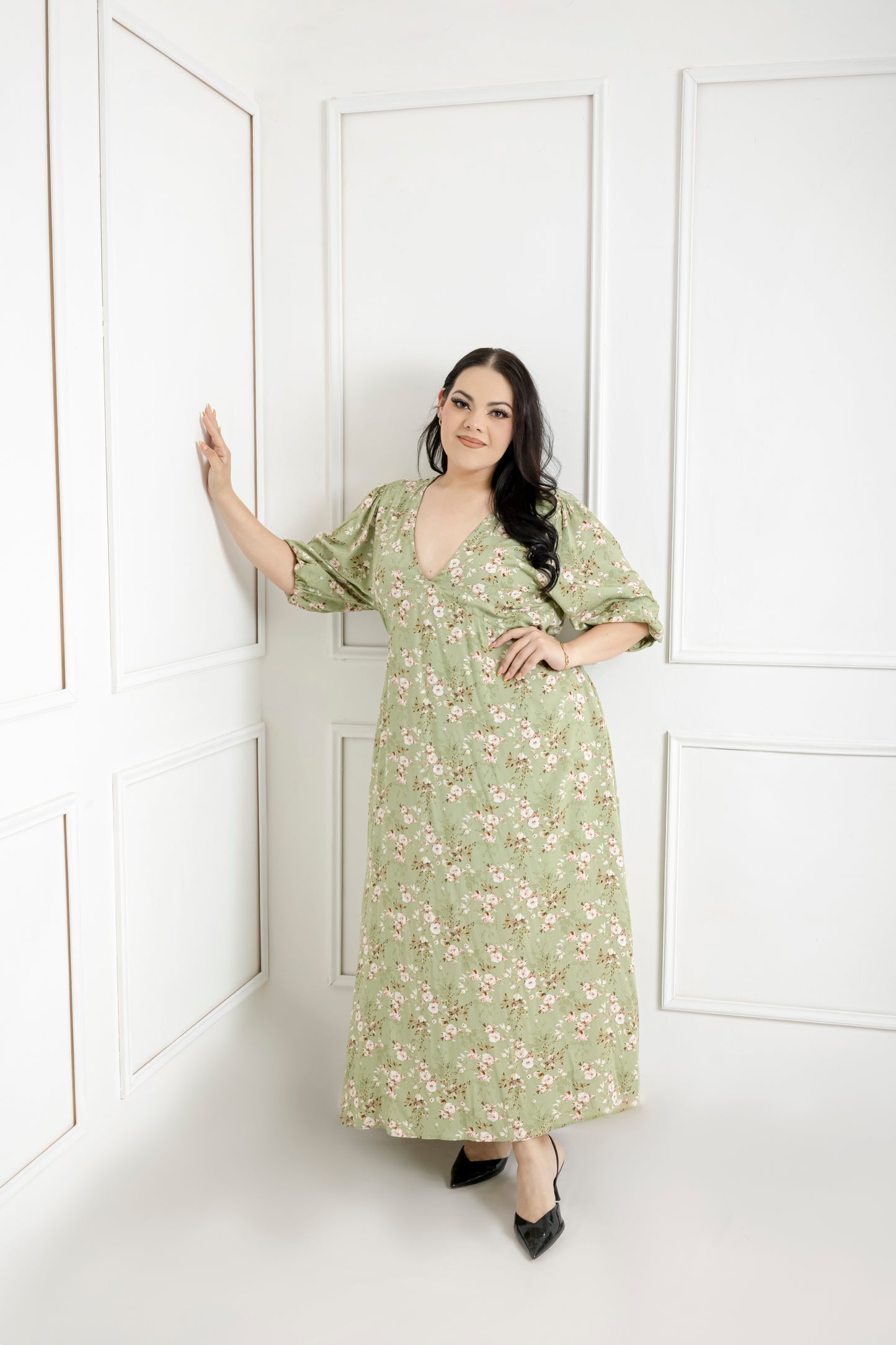 Vestido Estampado Largo