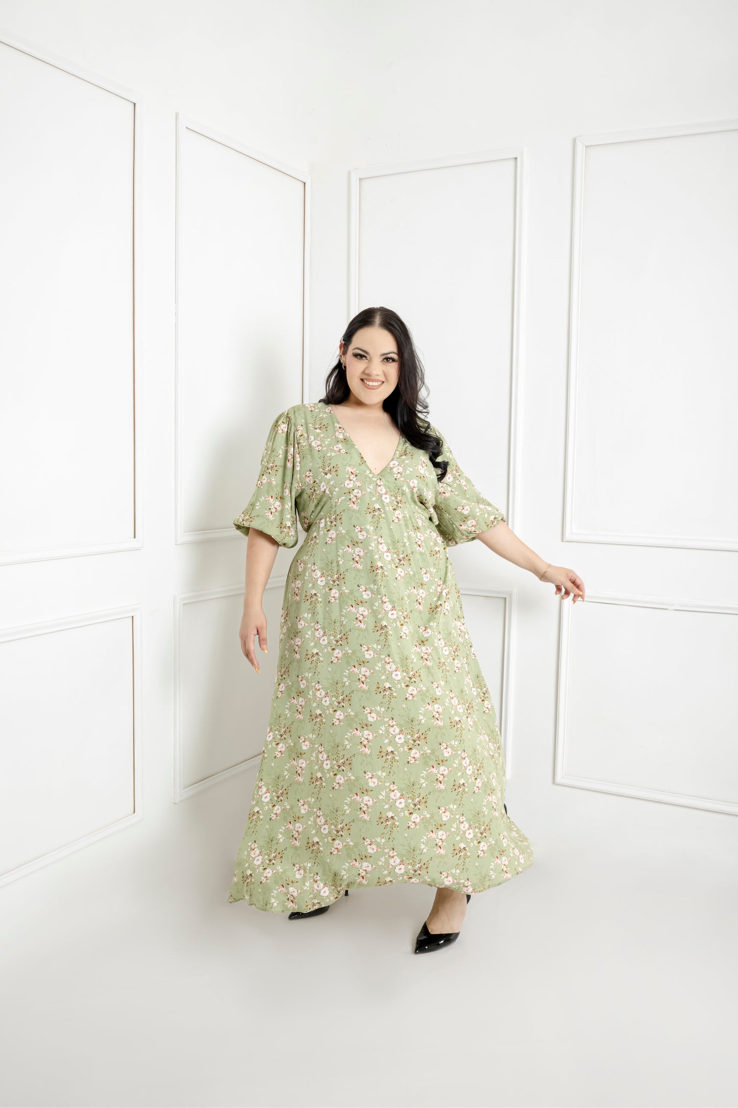 Vestido Estampado Largo