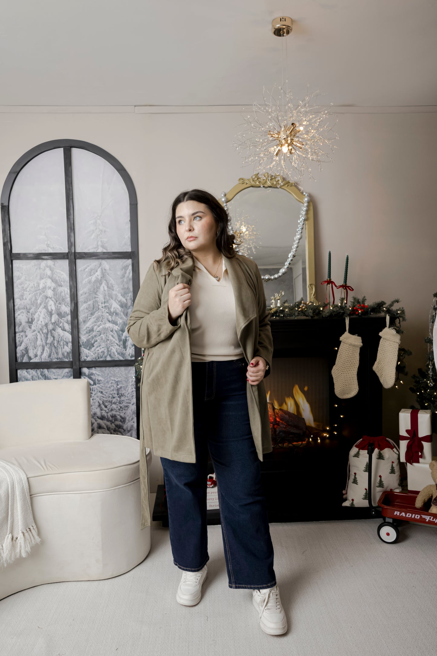 Abrigo gabardina con lazo