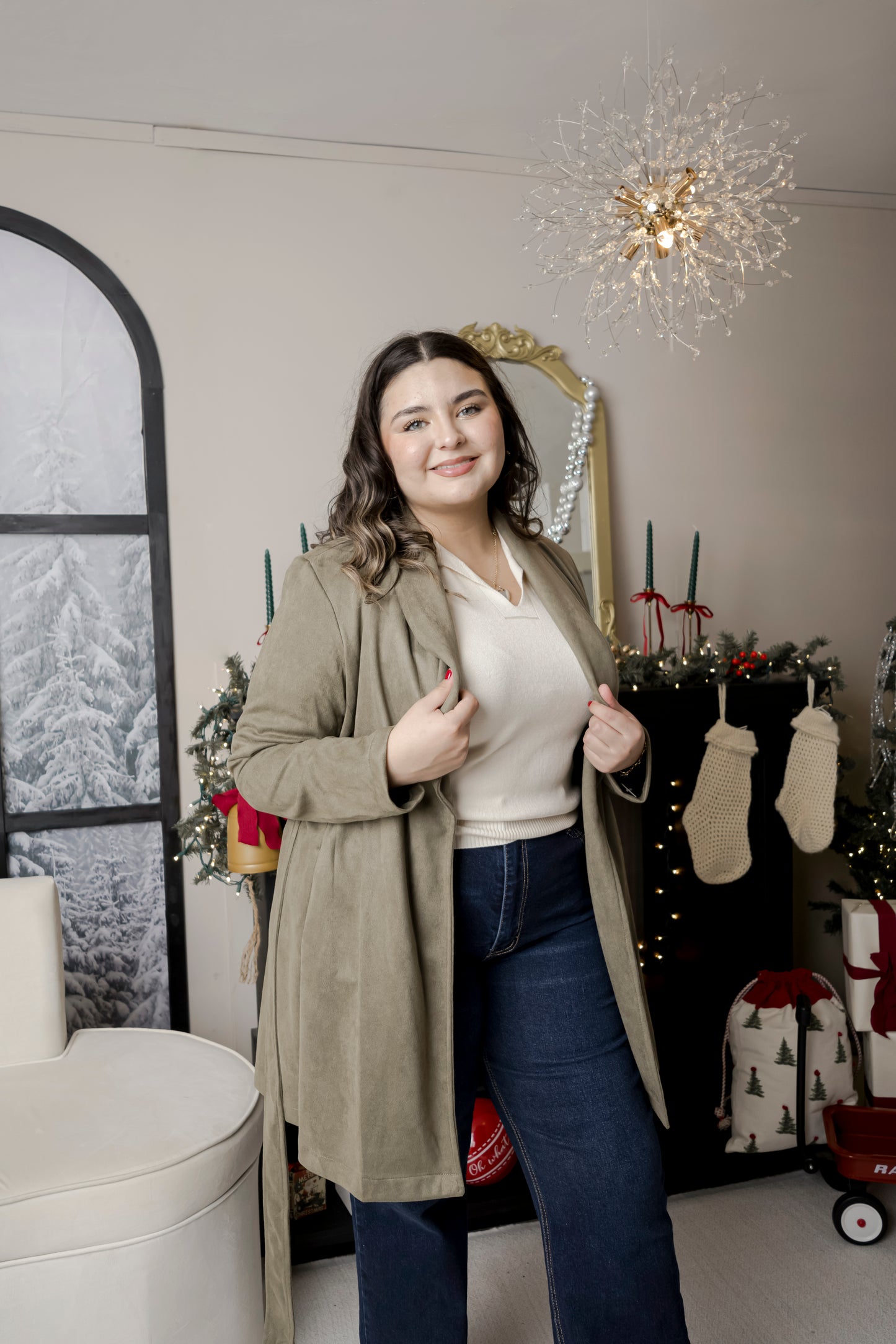 Abrigo gabardina con lazo