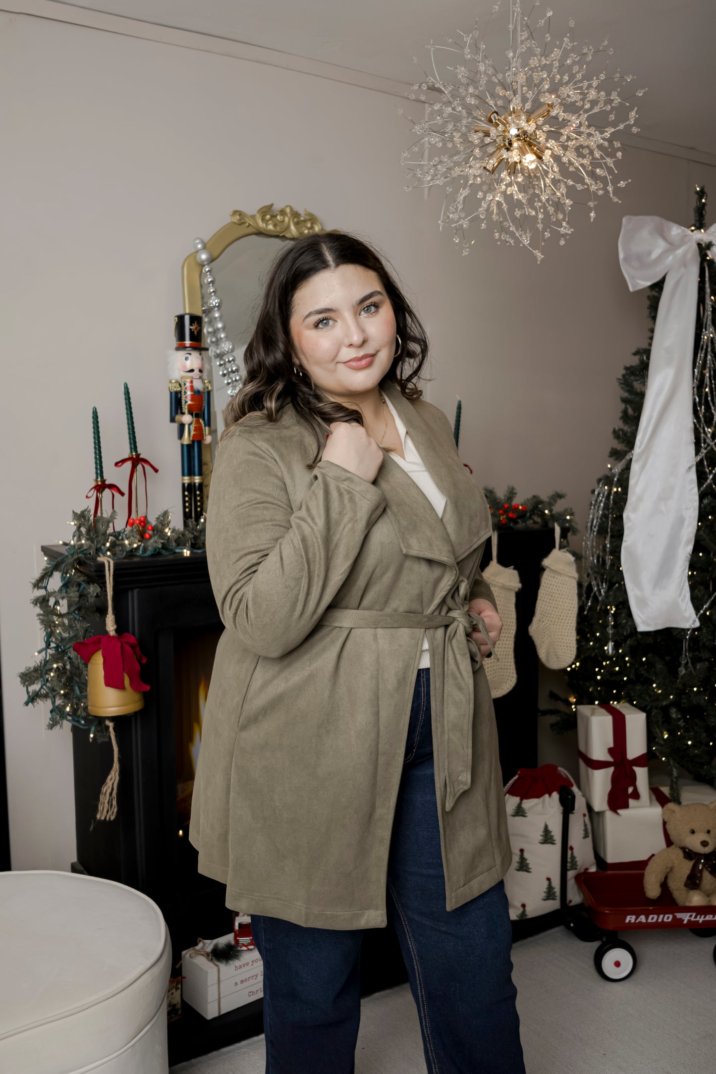 Abrigo gabardina con lazo