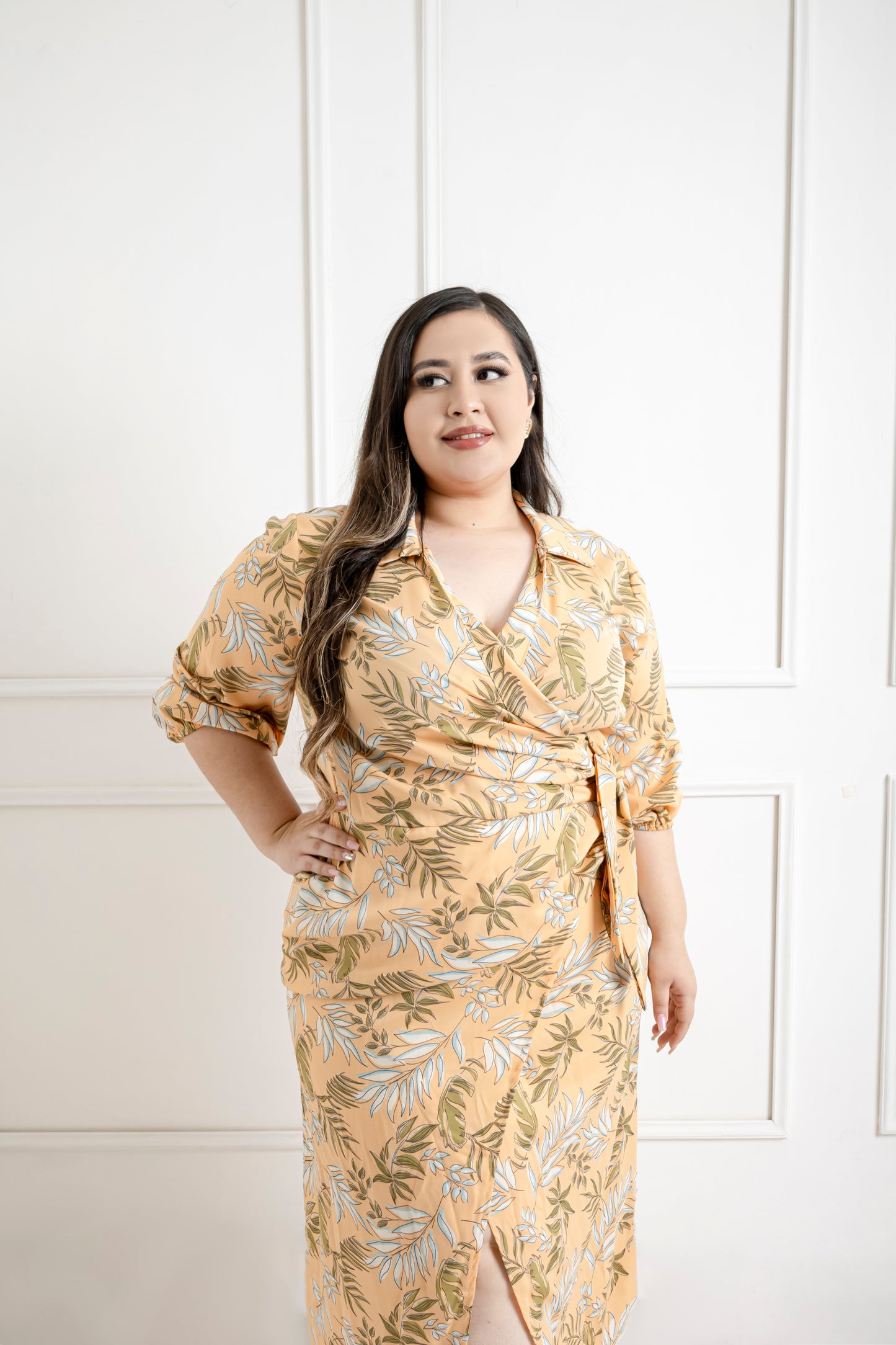 Vestido Con Lazo Estampado