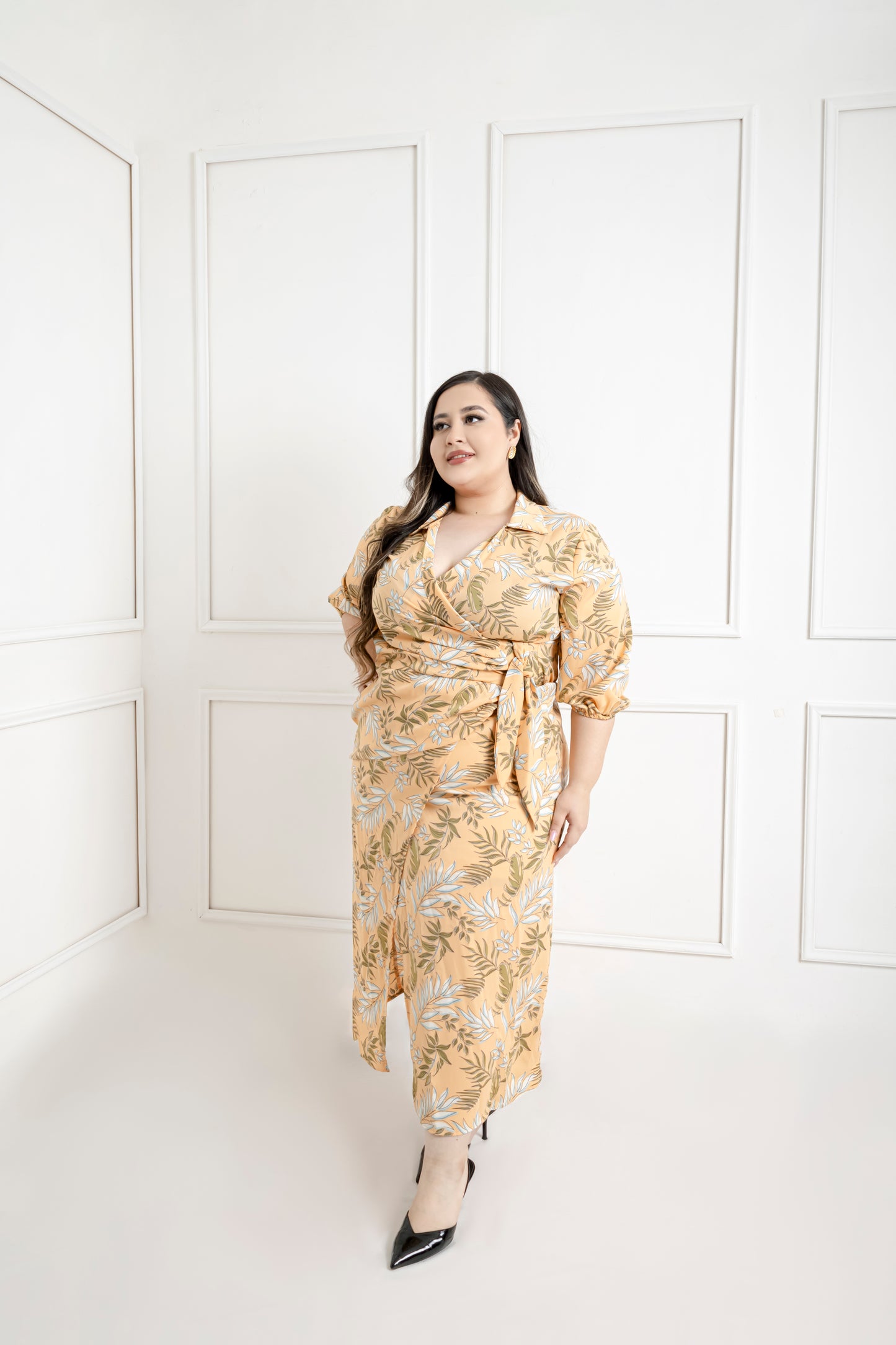 Vestido Con Lazo Estampado