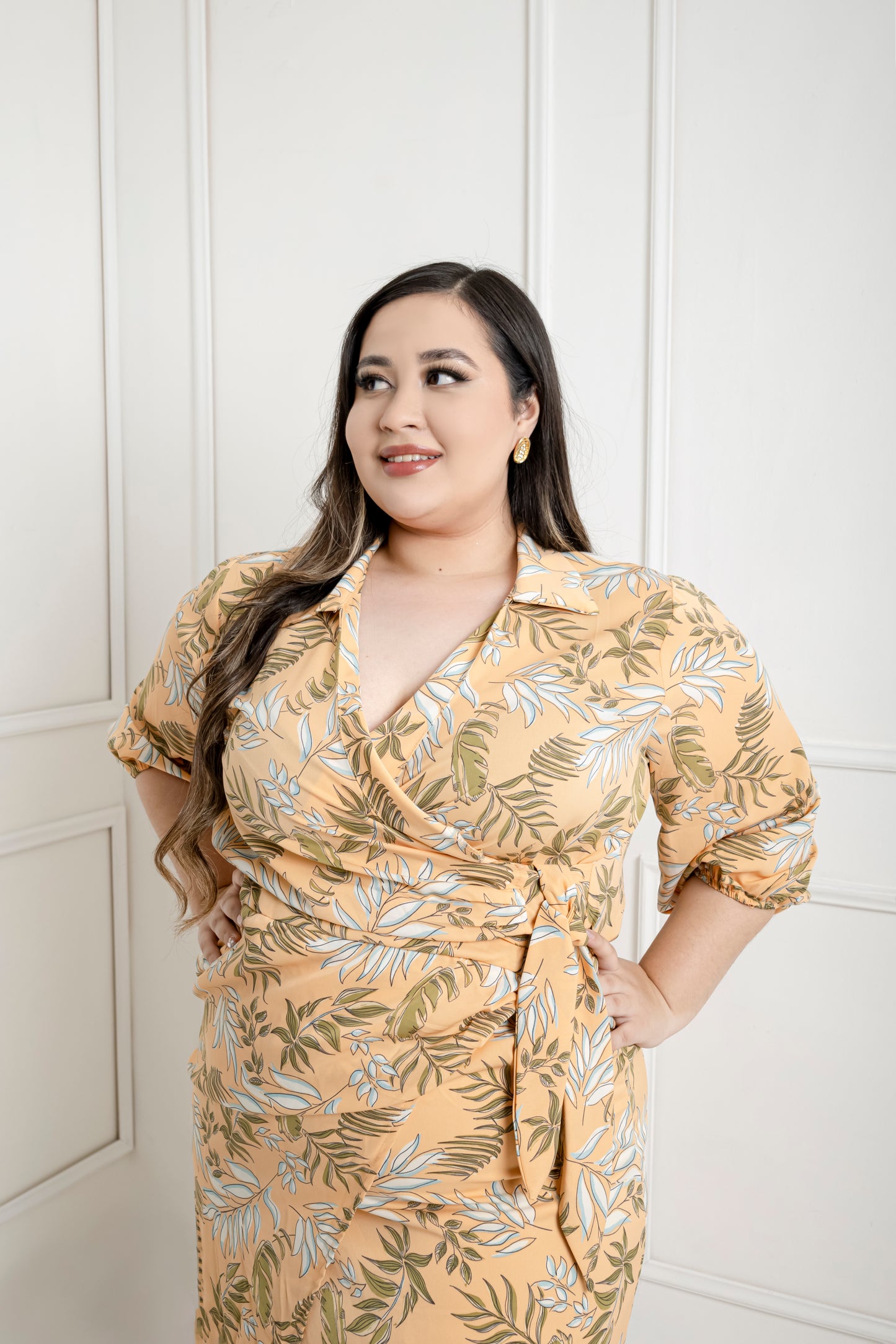 Vestido Con Lazo Estampado