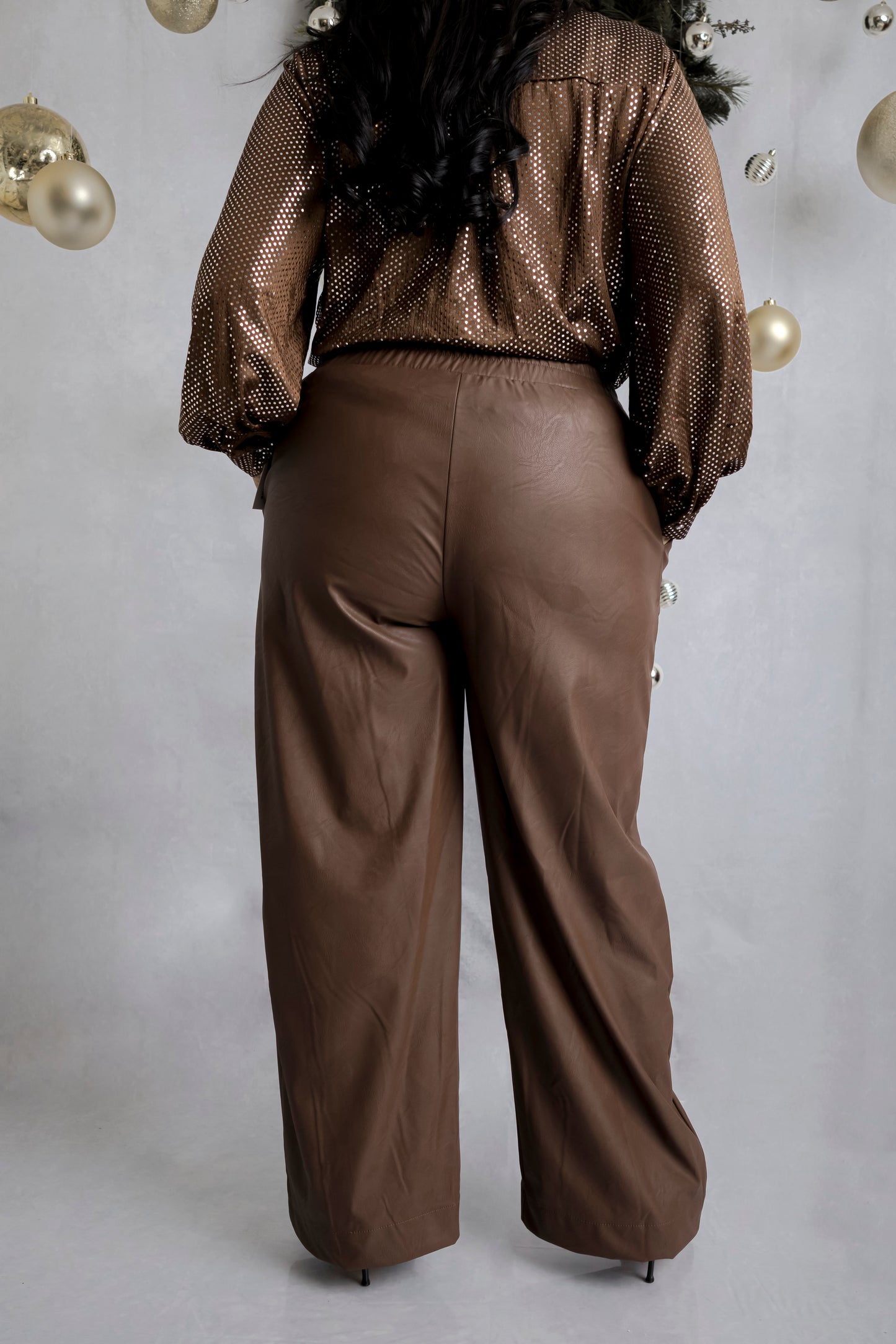 Pantalón Corte Flare De Piel