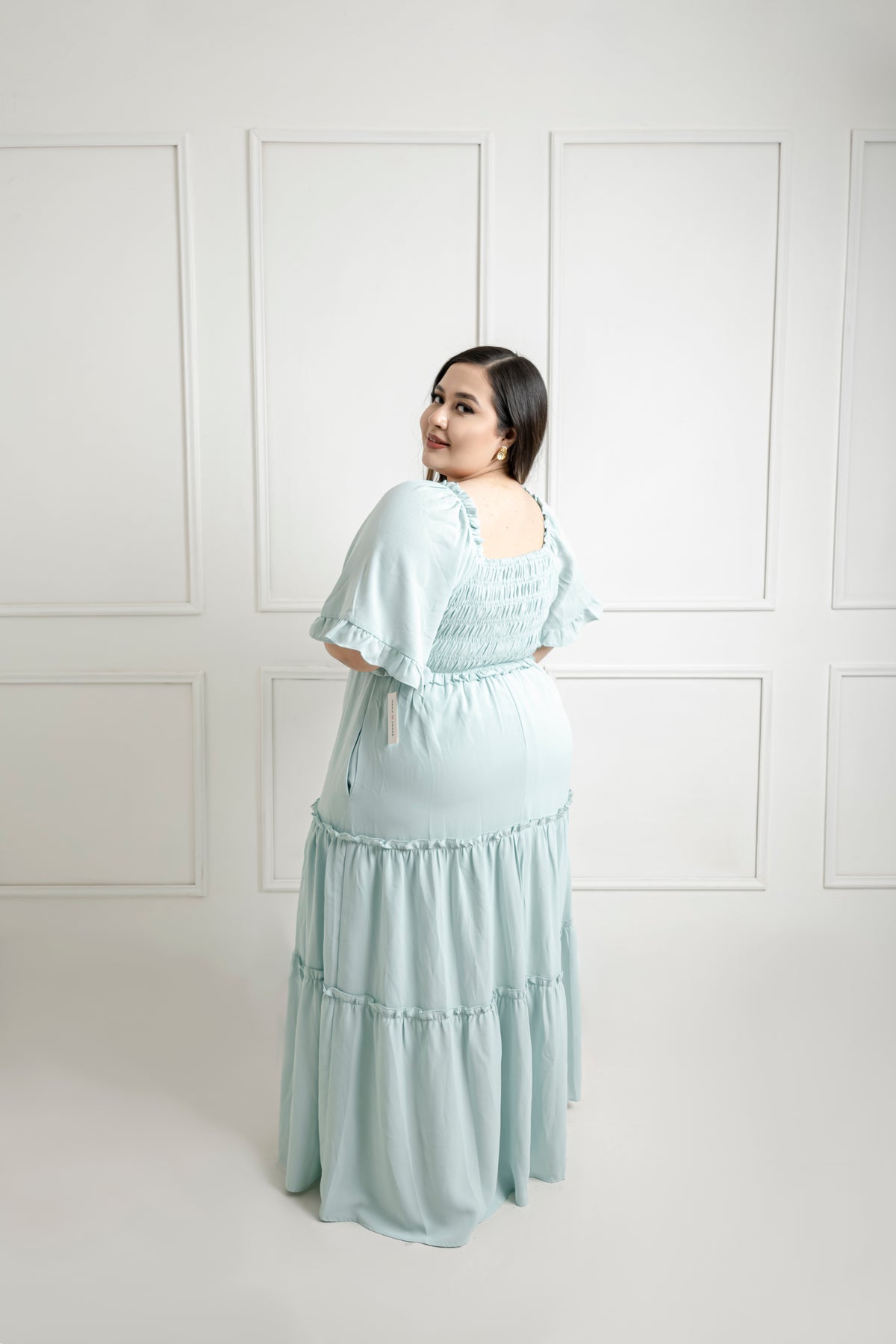 Olan Ropa Vestido Con Olan