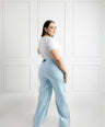 Jeans flare efecto foil
