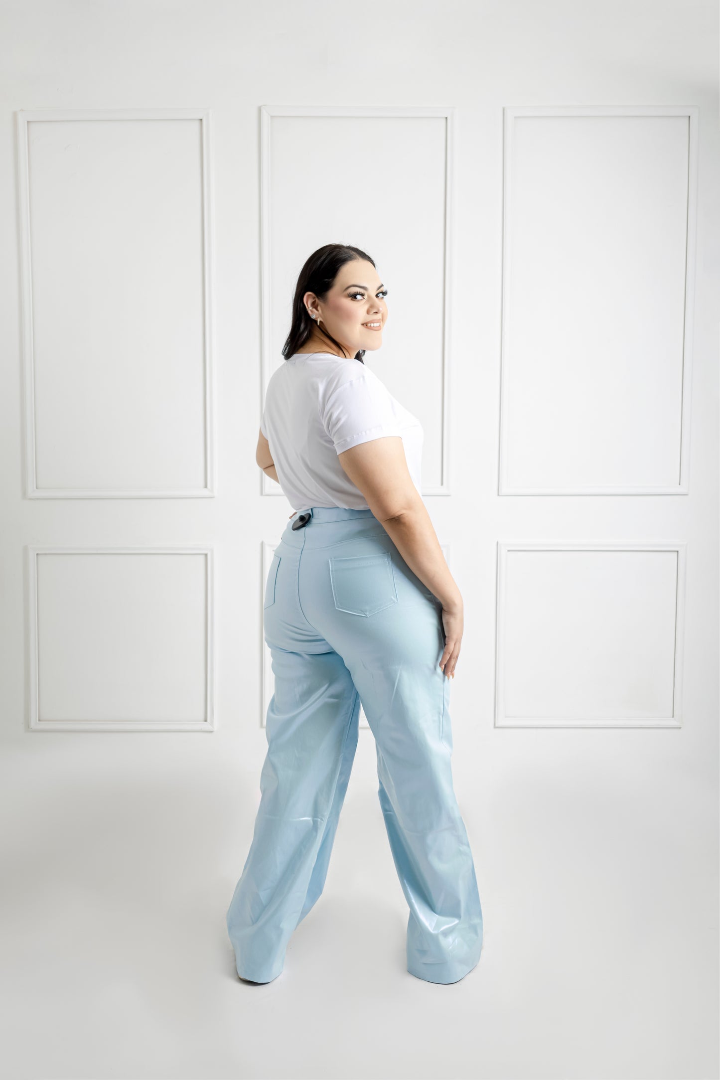 Jeans flare efecto foil