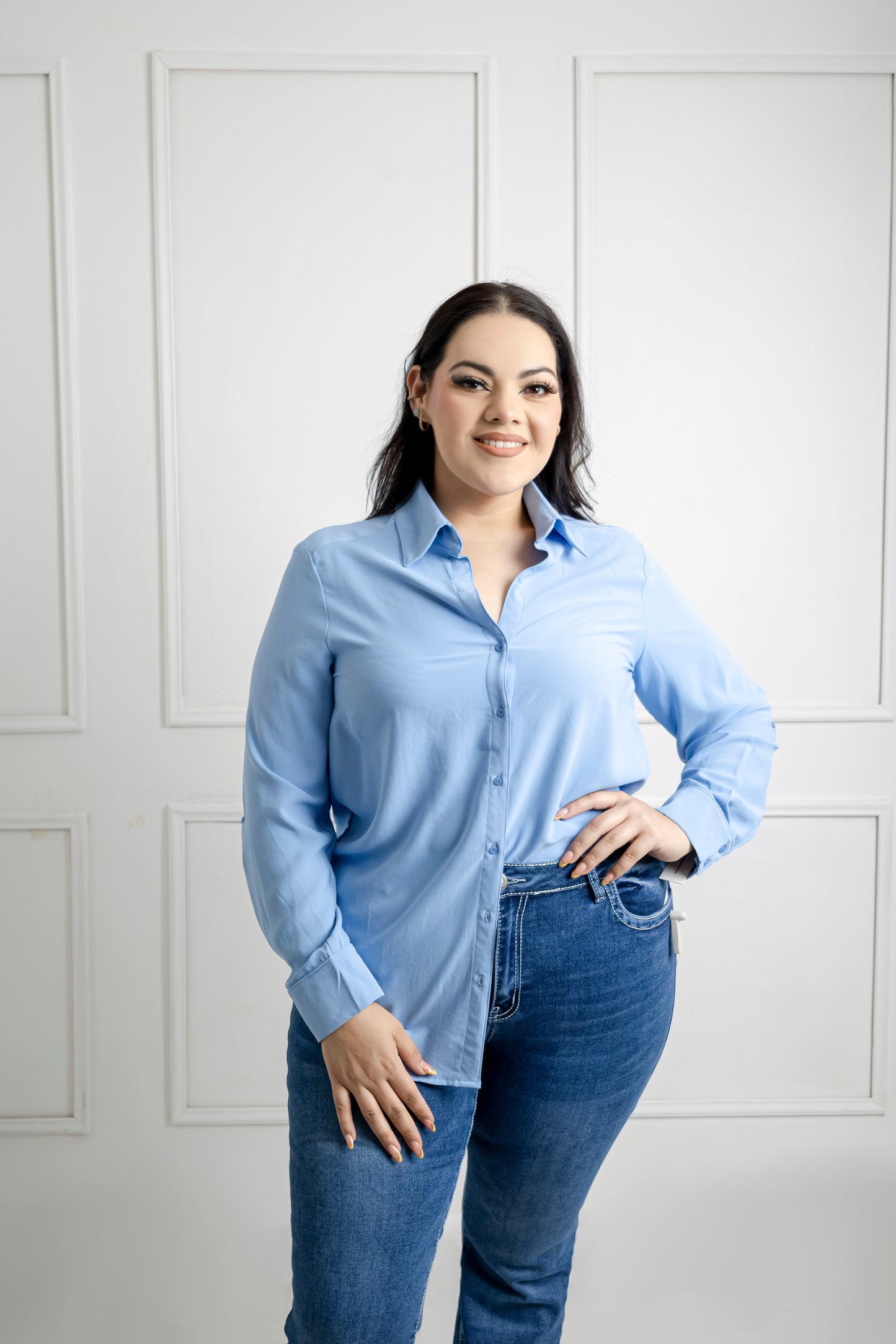 Blusa camisera manga larga