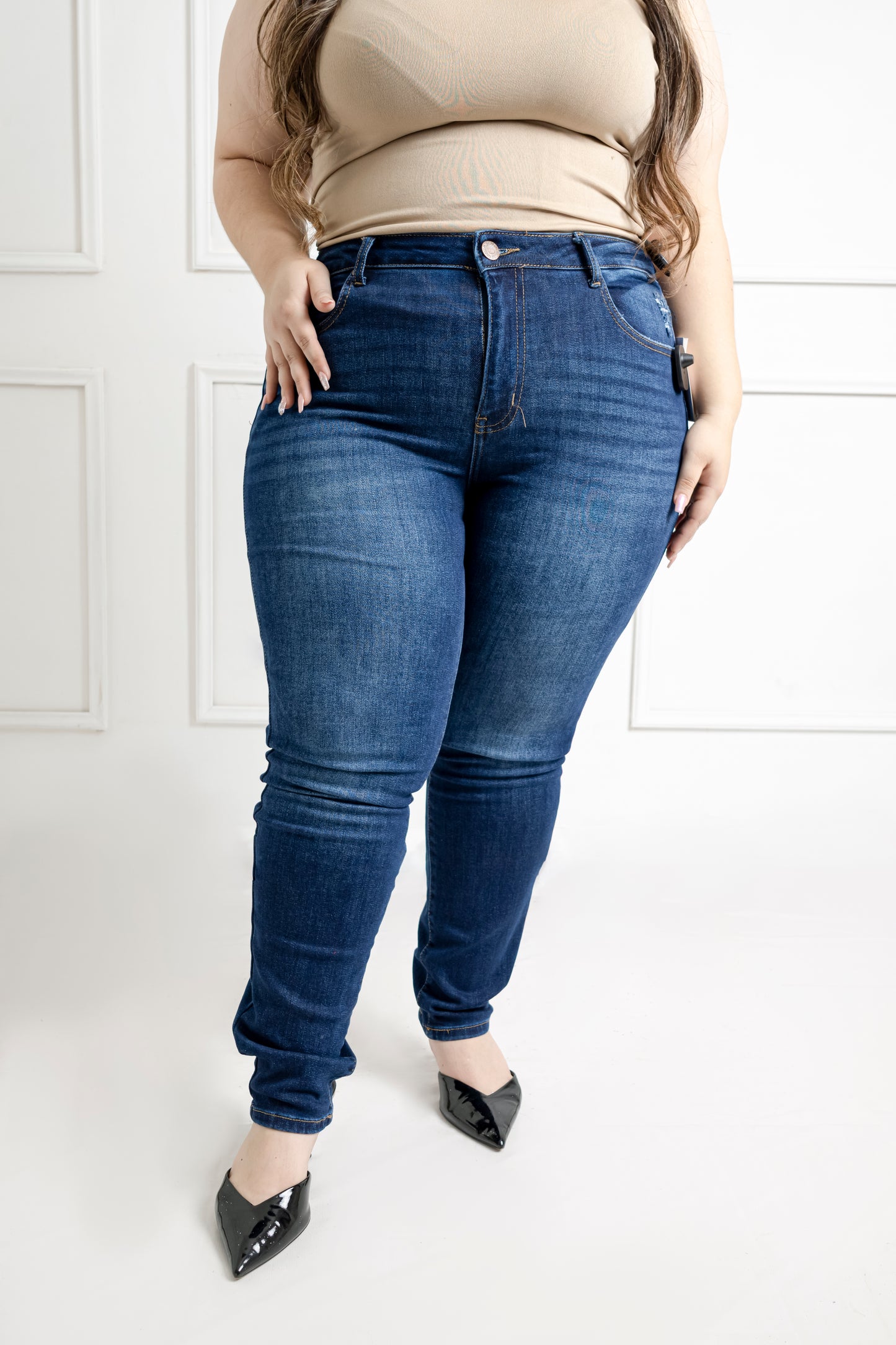 Jeans Skinny Tiro Alto
