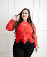 Blusa De Encaje Manga Larga