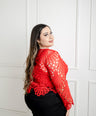 Blusa De Encaje Manga Larga