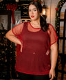 Blusa tipo red con pedrería