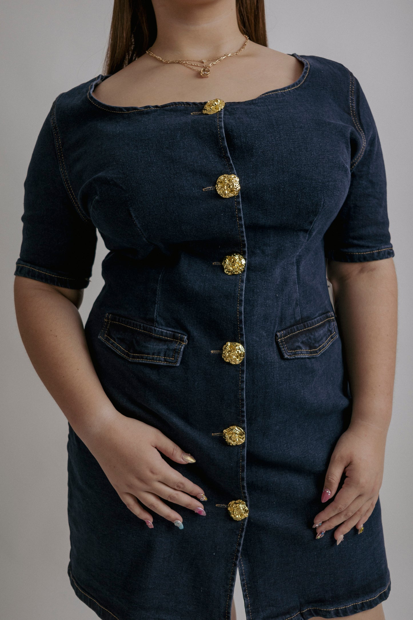 Vestido midi mezclilla