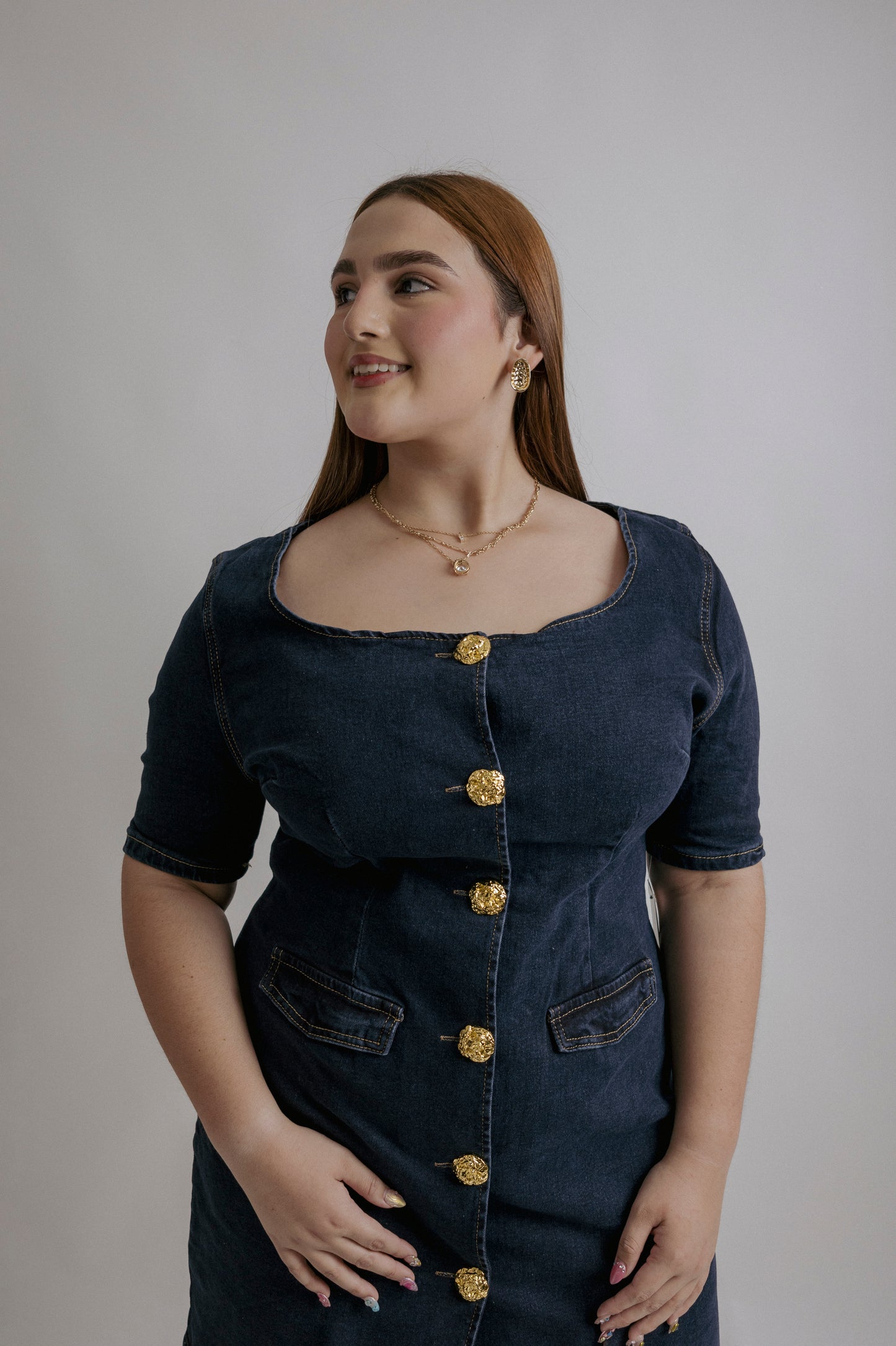 Vestido midi mezclilla