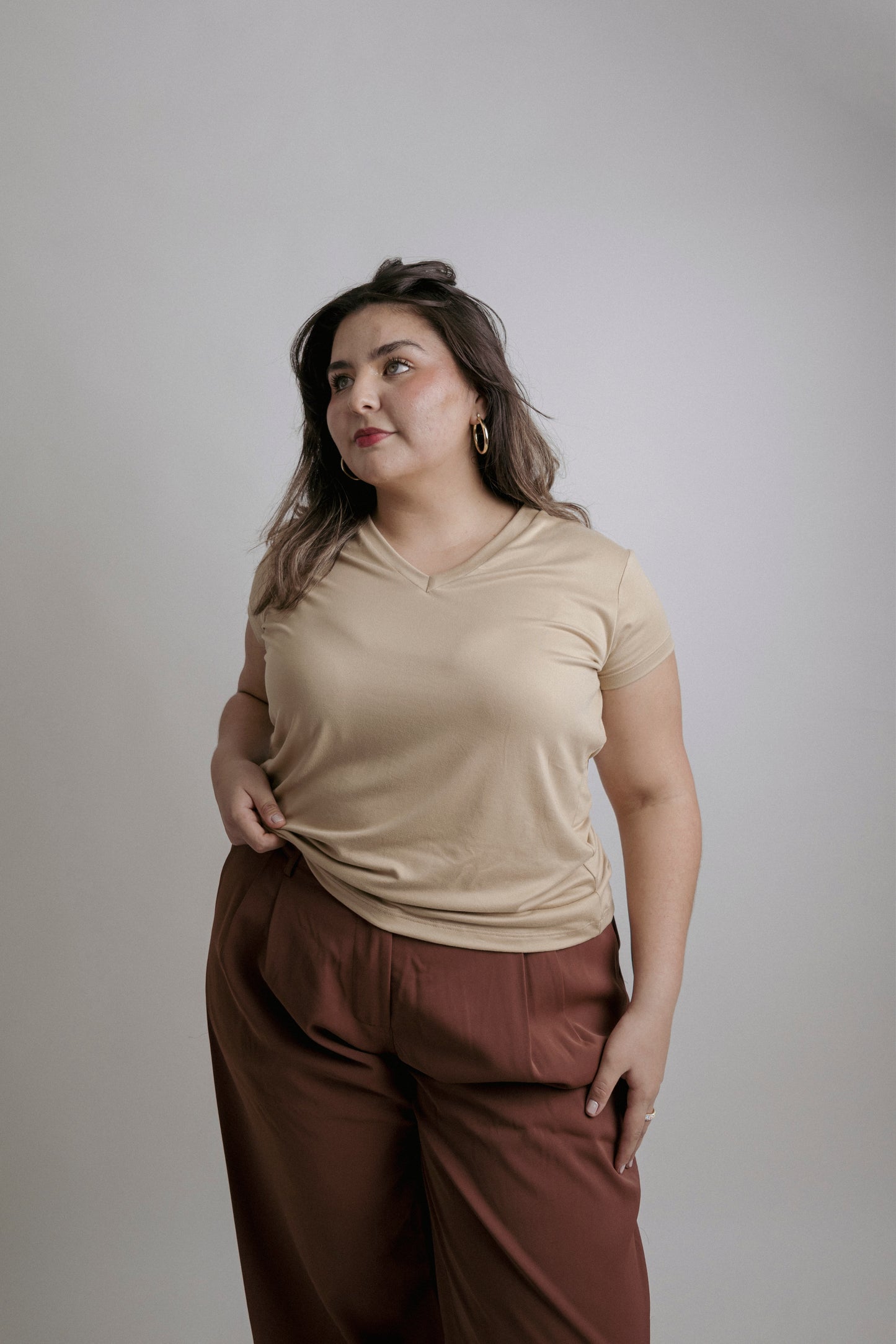 Blusa Básica Largo Perfecto Cuello V