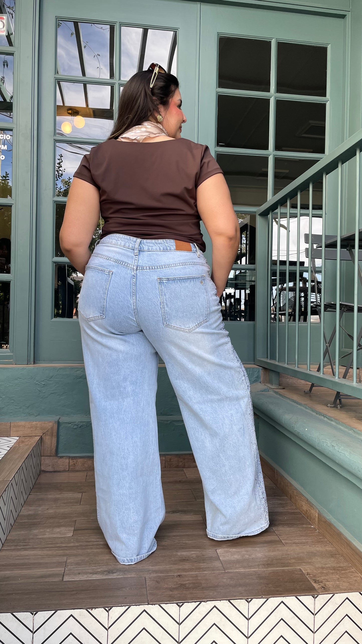 Jeans Wide con  Piedras