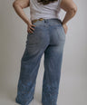 Jeans Corte Wide Con Encaje