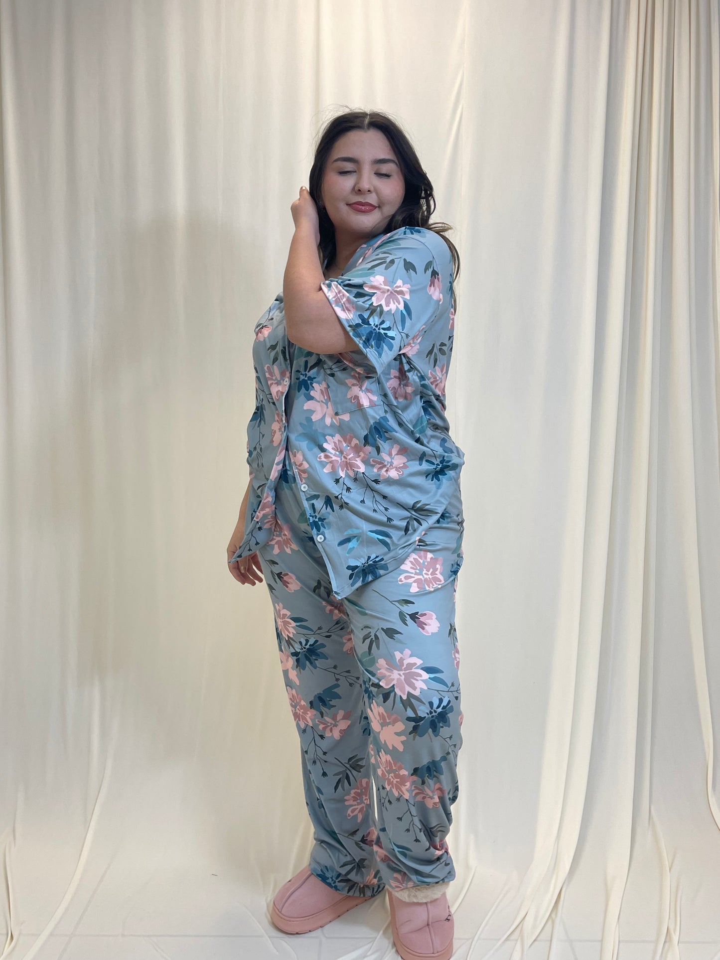 Pijama De Blusa Camisera y Pantalon