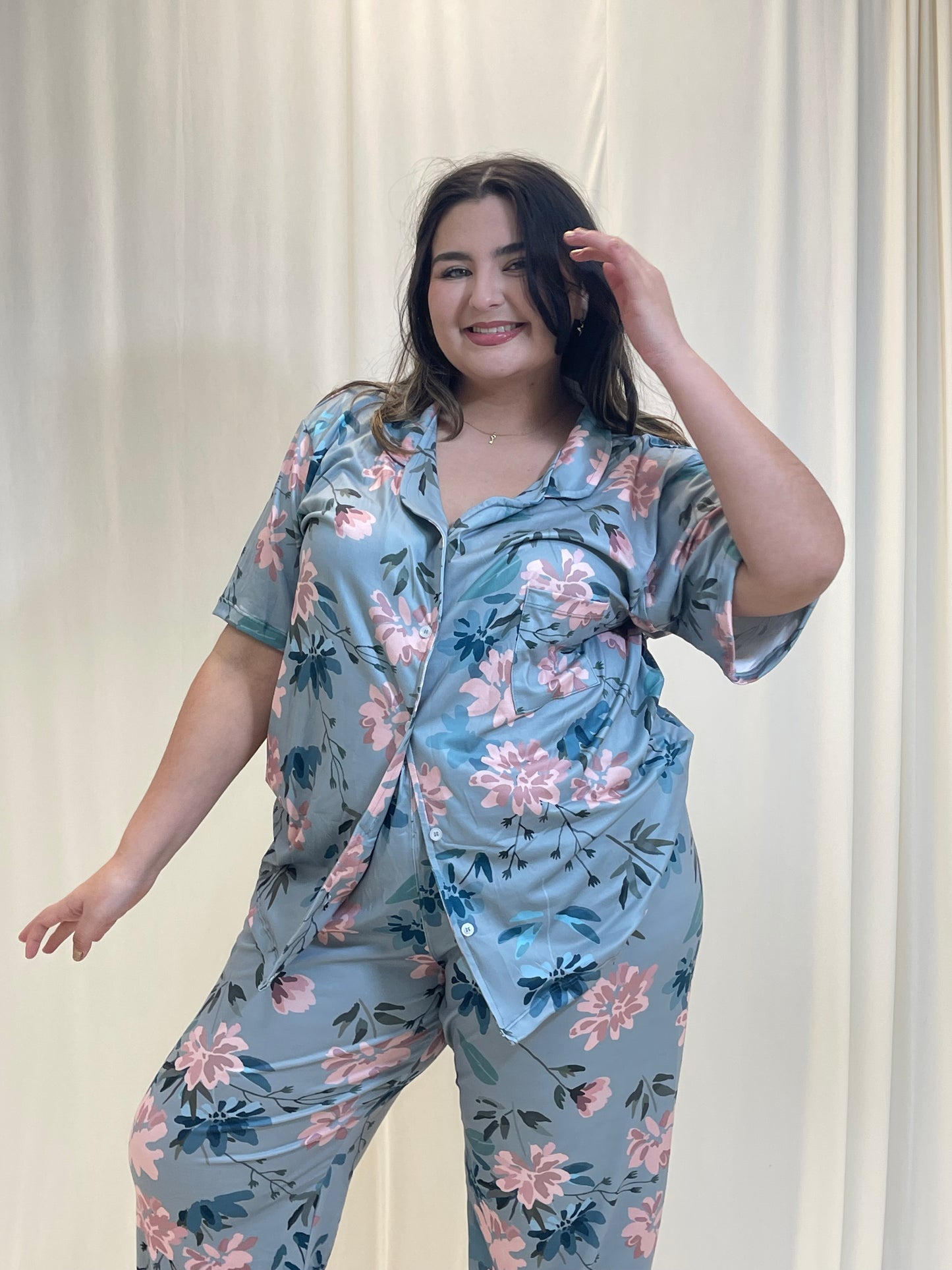 Pijama De Blusa Camisera y Pantalon