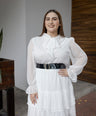 Vestido Manga Larga Con Cinto