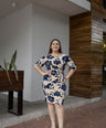 Vestido Estampado Manga 3/4