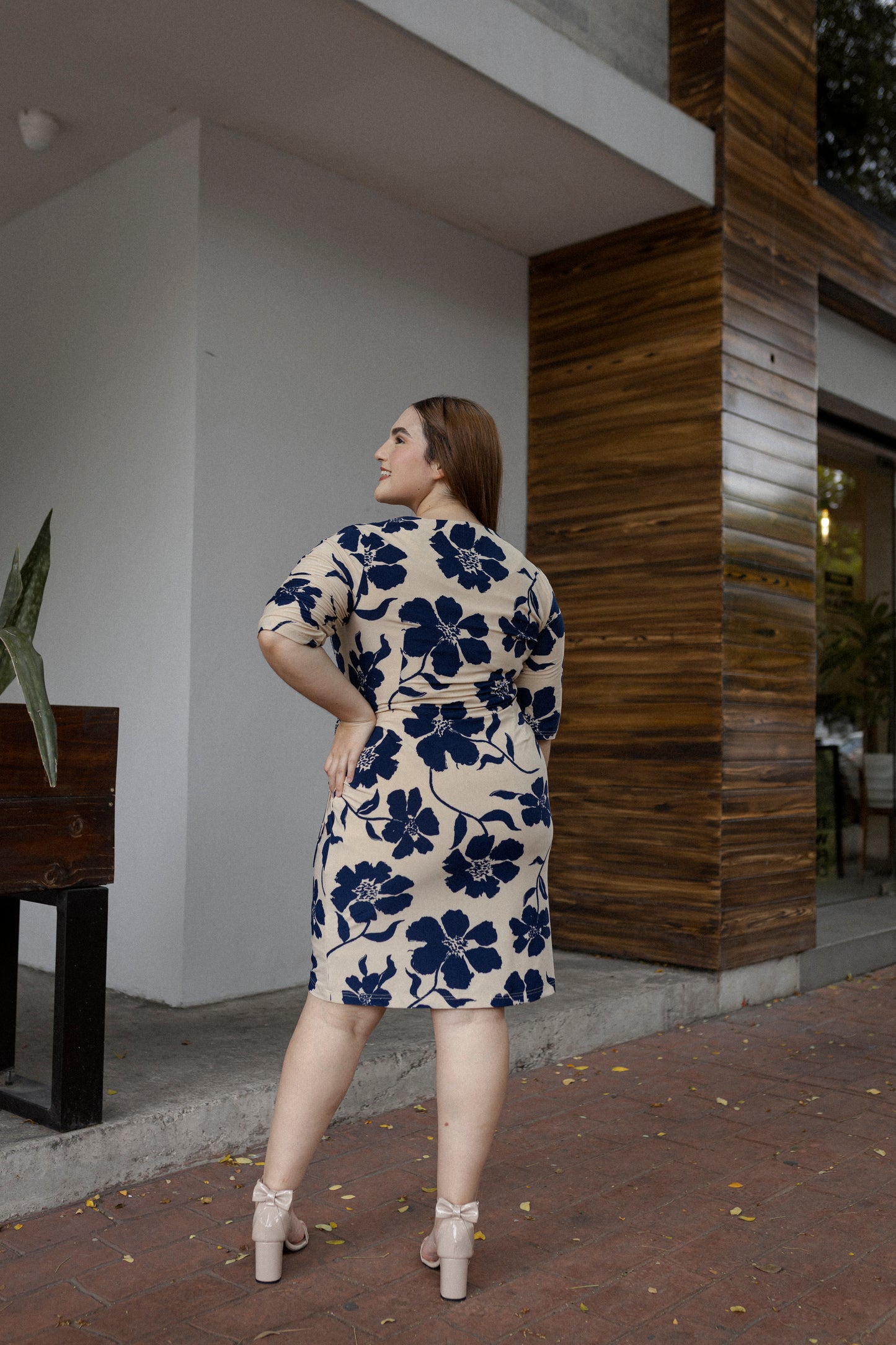 Vestido Estampado Manga 3/4
