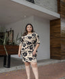 Vestido Estampado Manga 3/4