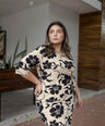 Vestido Estampado Manga 3/4