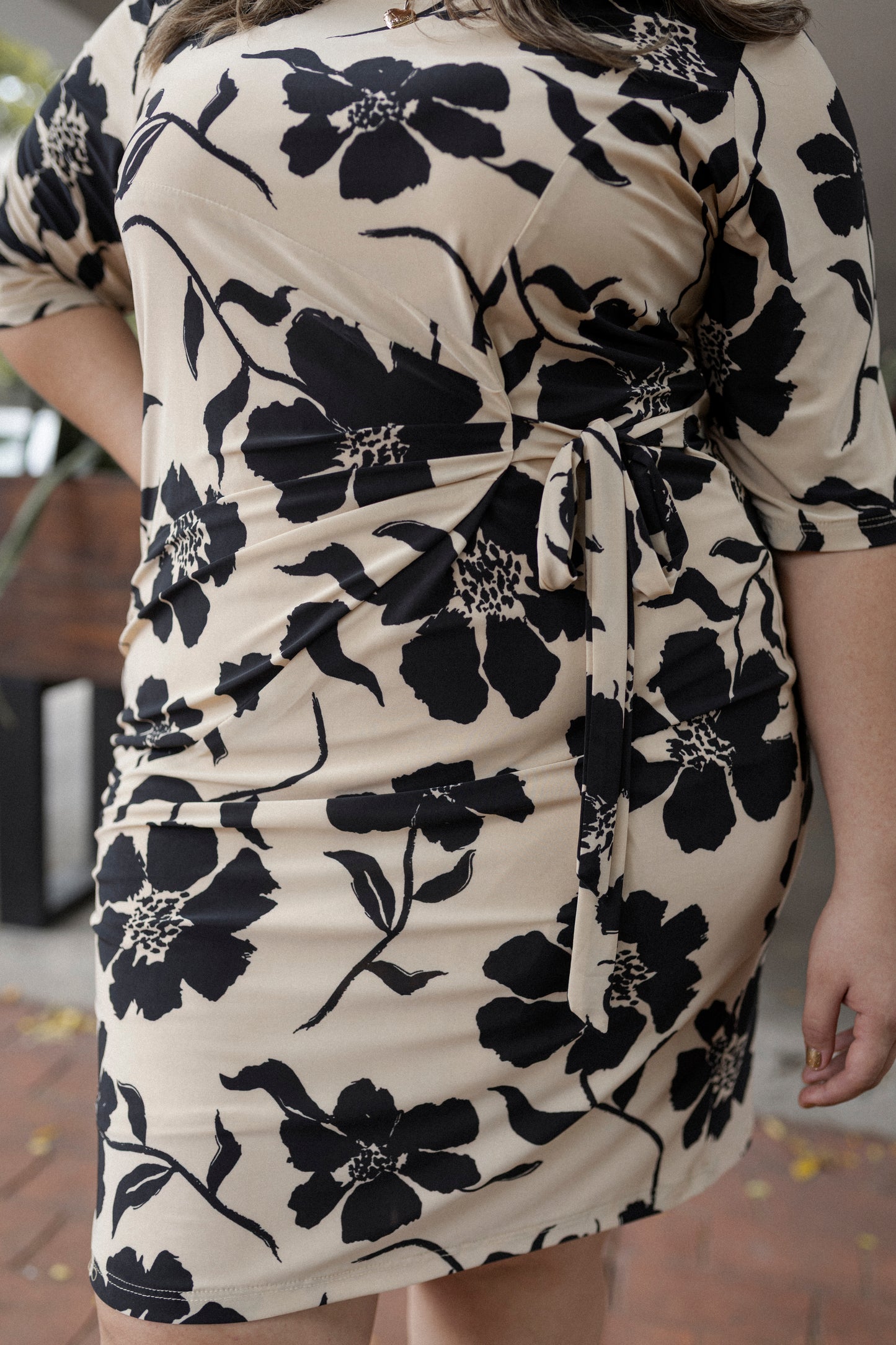 Vestido Estampado Manga 3/4