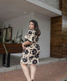 Vestido Estampado Manga 3/4