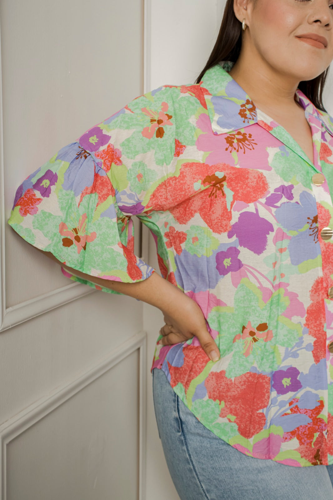 Blusa estampada manga