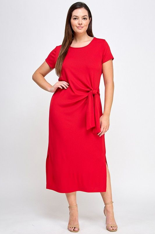 Vestido Con Lazo Midi