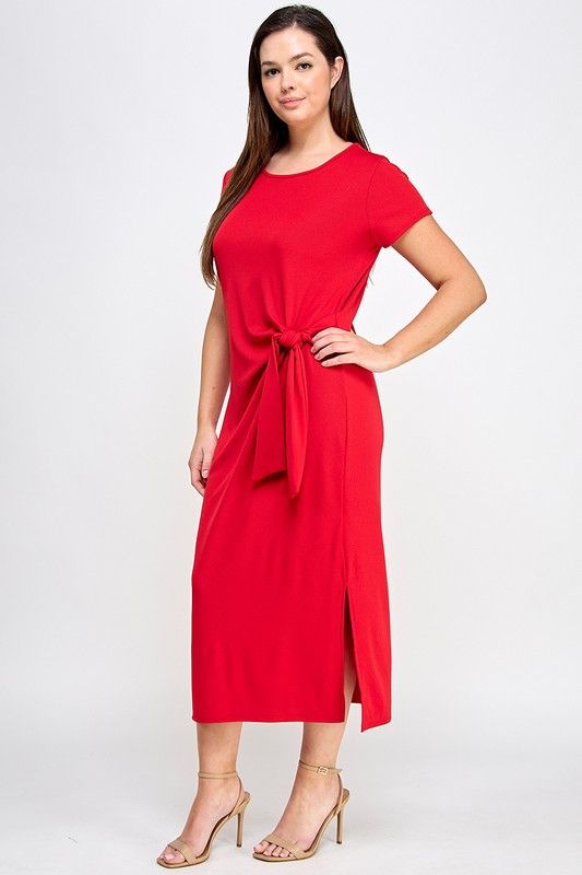 Vestido Con Lazo Midi