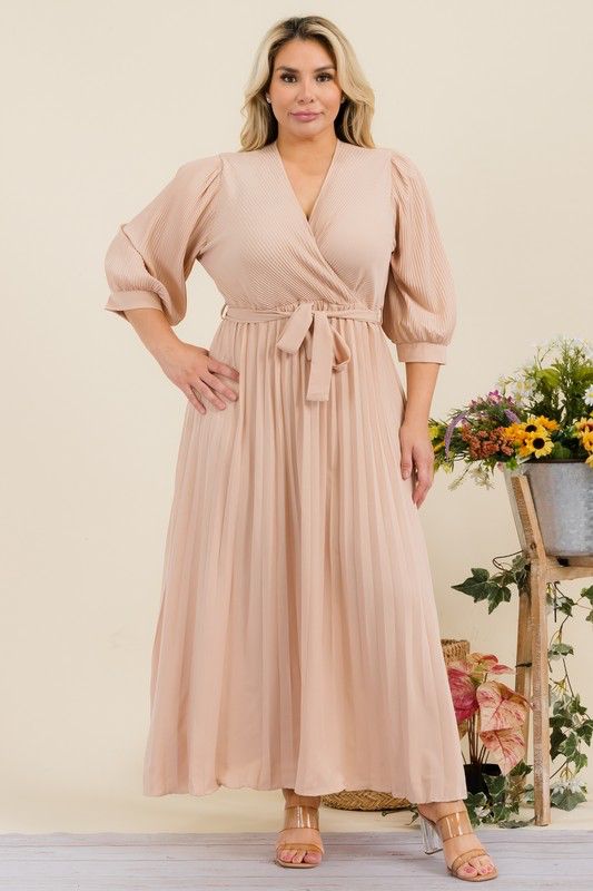 Vestido Con Lazo Manga 3/4
